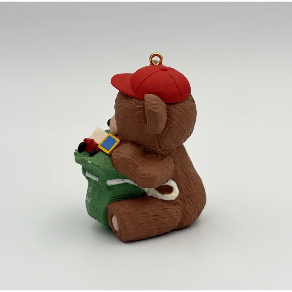 Hallmark Keepsake Ornament Grandson's First Christmas 1992 Bear Toy Bag Vintage